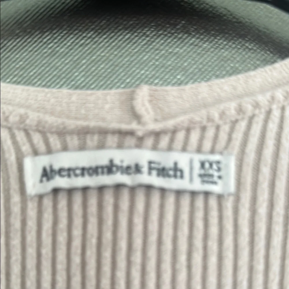 Abercrombie & Fitch Longline Open Ribbed Maxi Cardigan Dress - cream color